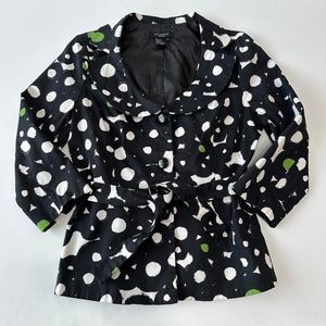 Sandro Sportswear Blazer Women’s Size Small Black and White Polka Dots with Belt
